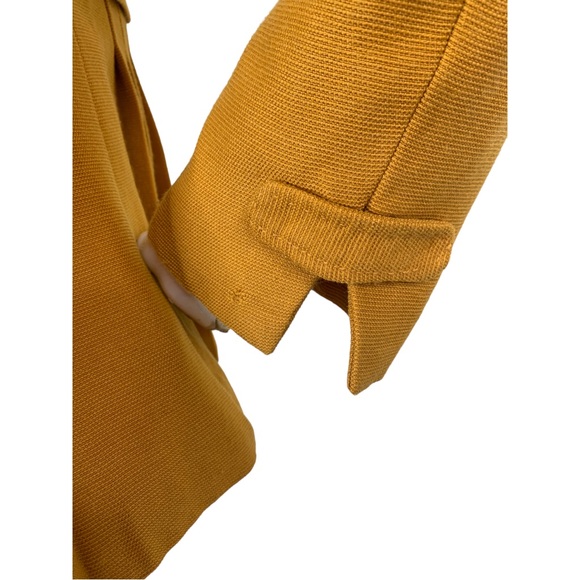 Dialogue Anthro jacket coat mustard yellow cape pleated 70s fashion fun rare S - Picture 14 of 16